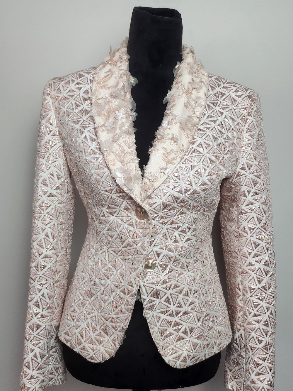 Embellished Blush Pink Women's Tailored Jacket